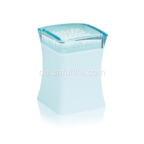 Blaue Zahnstocherbox aus Kunststoff mit Deckel